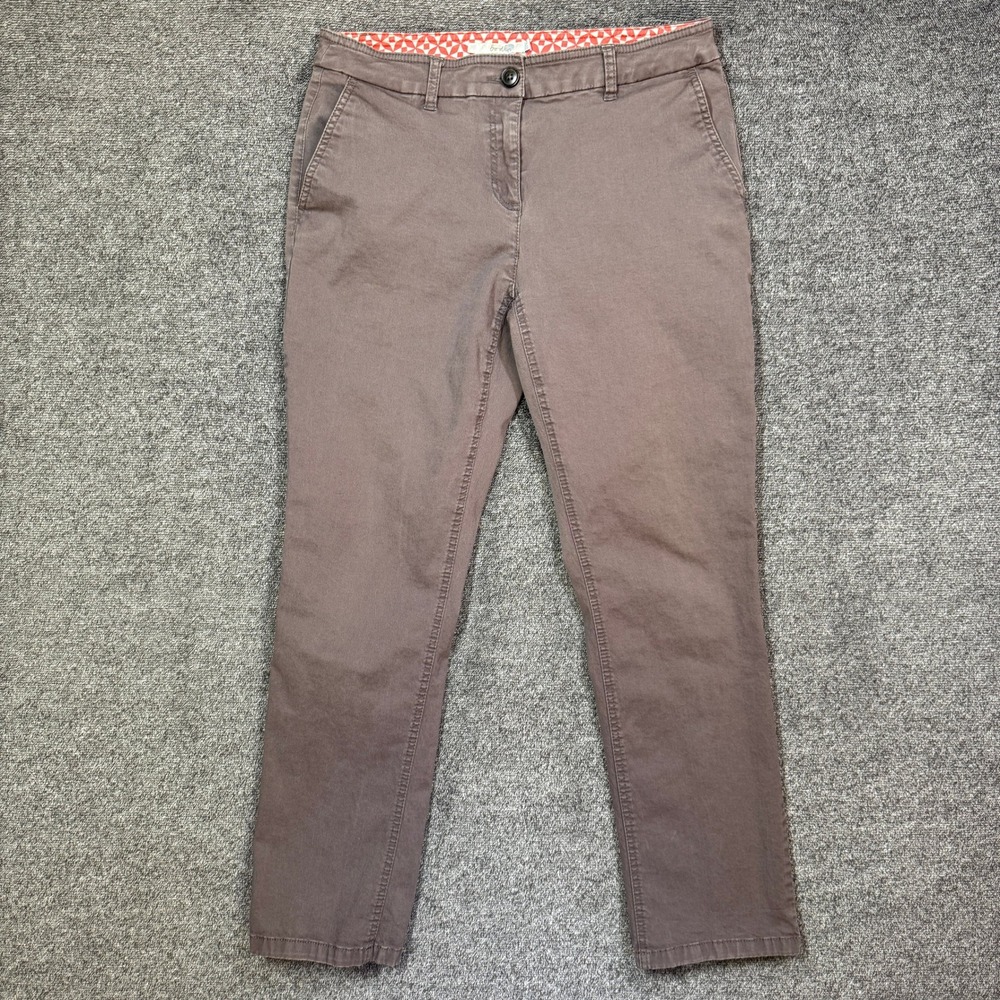 Boden Chino Pants Womens 6R Taupe Brown Slim‎ Leg Cotton Stretch